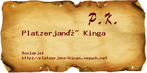 Platzerjanó Kinga névjegykártya